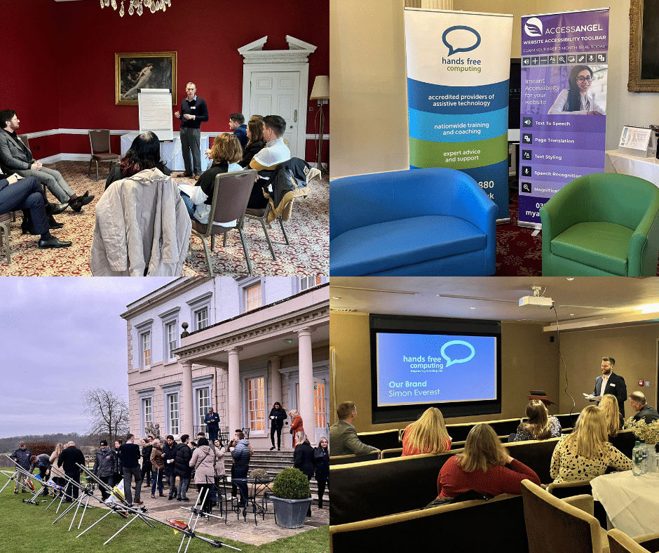 Collage of different sessions throughout the conference taking place.