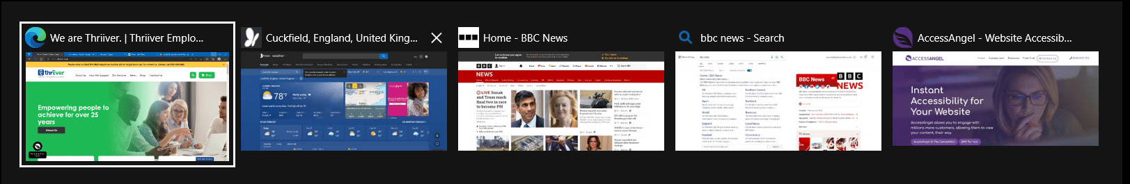 Screenshot of windows preview image when using the Alt + Tab function